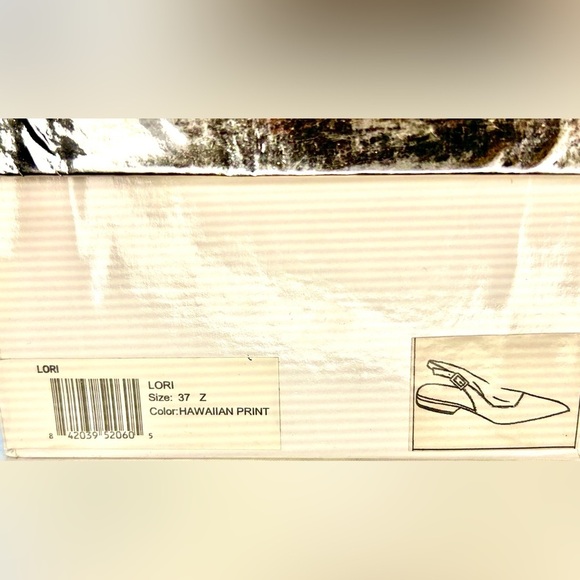 NWB Matiko Lori Sling-Back Shoes in Hawaiian Print, Pointed Toes, 6.5 US (37 EU) - Picture 11 of 13